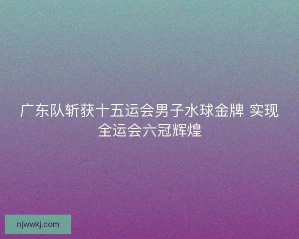广东队斩获十五运会男子水球金牌 实现全运会六冠辉煌 广东队斩获十五运会男子水球金牌 实现全运会六冠辉煌